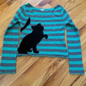 Lux Lux Lux Green and Gray Sweater